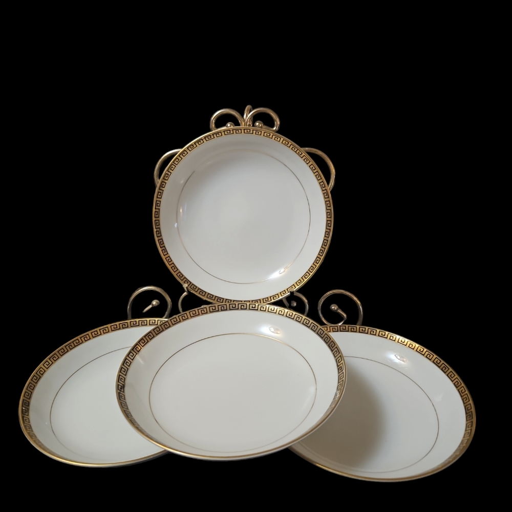 Vntg Set of 4 DeLux china Salad Bowls Athena Pattern made in Japan